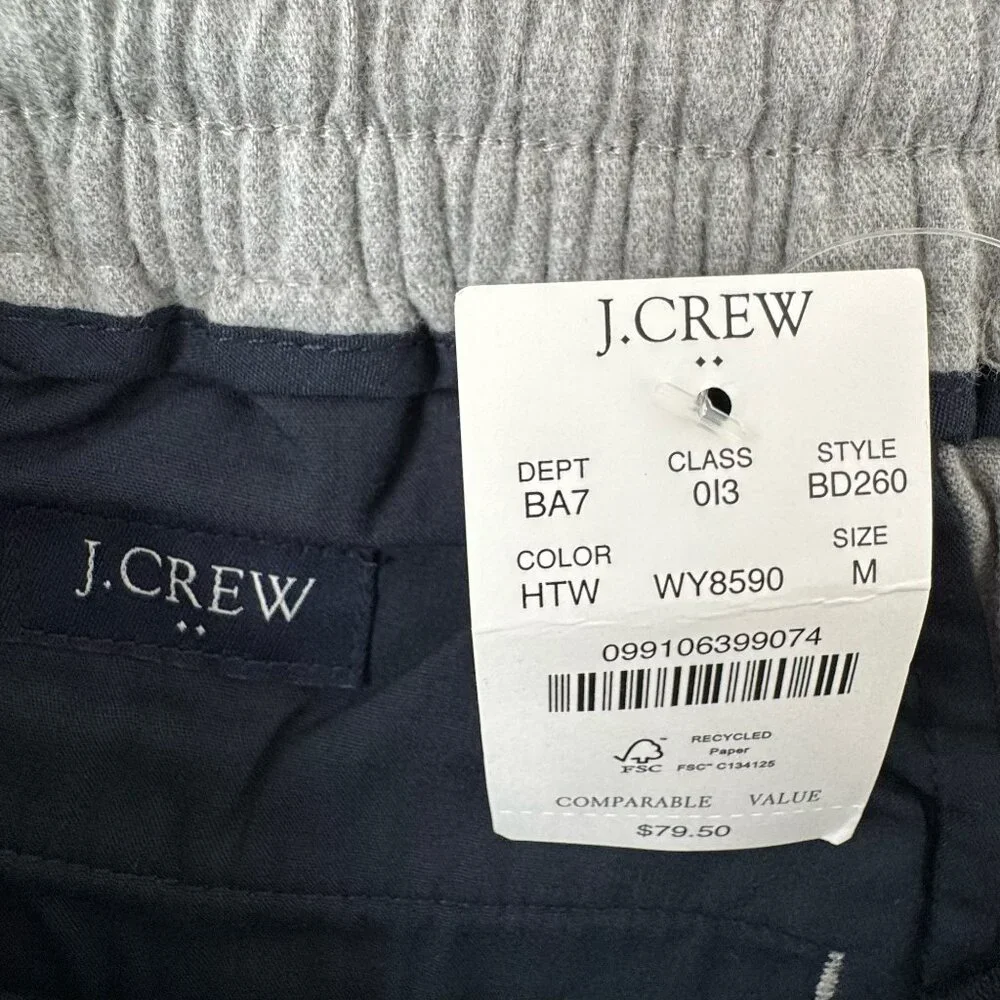 J.Crew Men's Flat Front Drawstring Waist Chino Pants Light Gray Size Medium‎ NWT
